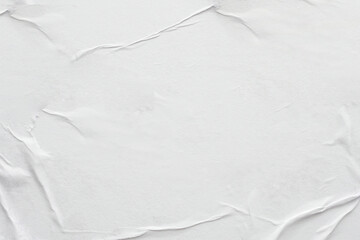 Blank white crumpled and creased paper poster texture background wet
