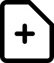 Fototapeta premium file add simple icon illustration in line style and used for user interface, web, software and many more
