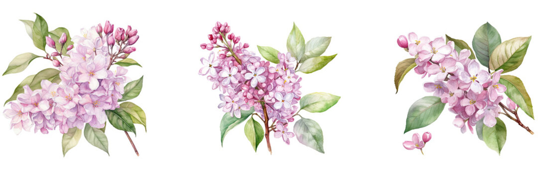 Watercolor pink lilac white Background ,transparent background, PNG , Generative AI