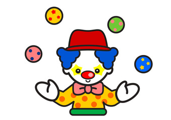 お手玉するピエロ