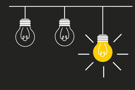 Light bulb idea concept. Vector illustration in flat design. Idea concept. Creative Idea Concept of simplifying Complex Business Process Problem