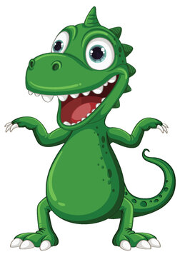 Adorable Little Dinosaur Monster Character