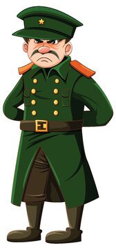 angry green military officer cartoon character clip art preview