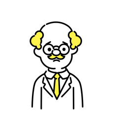 かわいい人物のイラストシリーズ _ 博士_シニア _ 困る