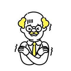 かわいい人物のイラストシリーズ _ 博士_シニア _ 寒い