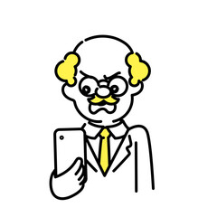 かわいい人物のイラストシリーズ _ 博士_シニア _ 怒る