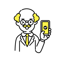 かわいい人物のイラストシリーズ _ 博士_シニア _ OK