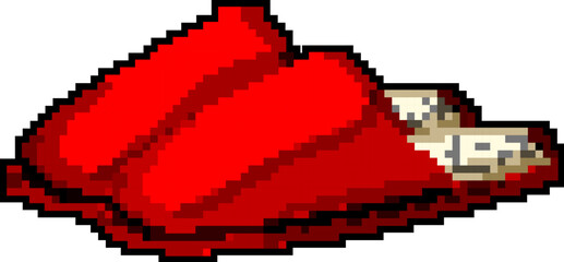 Obraz premium comfortable man slippers game pixel art retro vector. bit male pair, footwear bedroom comfortable man slippers. old vintage illustration