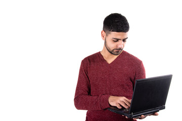 Work and study. Young attractive student on vacation.