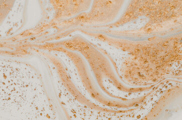 SEASHELL. NORTH GOLD. Abstract marble painting-ART. Artwork. Artist design. Ancient Aztec gold. Oriental pattern with stars. Agate stone.