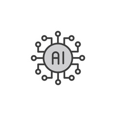  Ai icon design with white background stock illustration