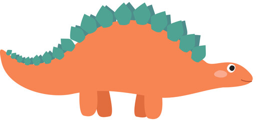 Cute Orange Stegosaurus