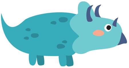 Cute Blue Triceratops