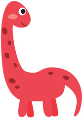 Cute Red Brachiosaurus