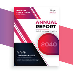 Business annual report cover page design templates