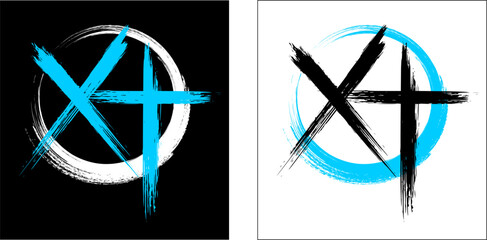 xt logo (black, blue) - on transparent background