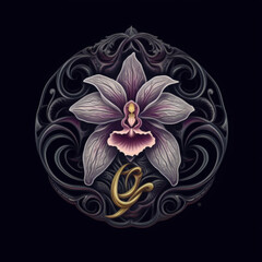 Orchid Mandala: Blooming Serenity and Intricate Beauty
