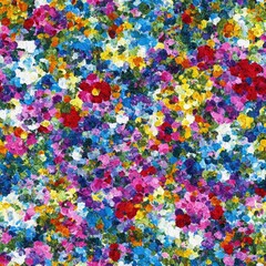 Flowers abstract illustration, seamless pattern. Created by a stable diffusion neural network.