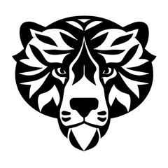 Animal head vector design black and white
