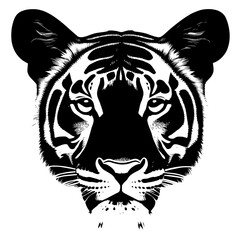 Animal head vector design black and white