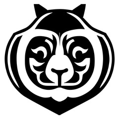 Animal head vector design black and white