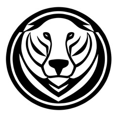 Animal head vector design black and white