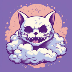Cloud Shaped like a Cat Skull: Mysterious and Whimsical