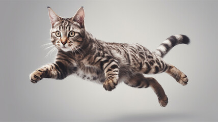 Cute cat jumping