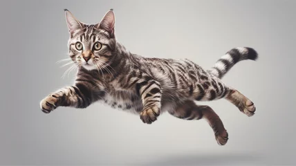 Foto op Plexiglas Cute cat jumping © 지우 송
