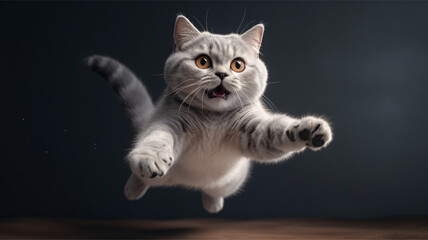 Cute Cat Jumping