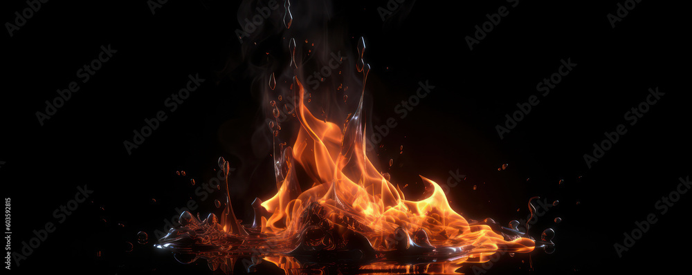 Poster a candle flame flickers on a black background, creating an abstract texture of warmth and light. ide