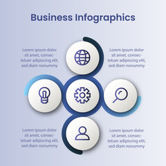 Business Infographics template with colorful timeline elements. vector design.