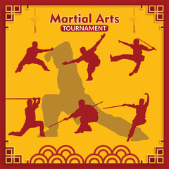 kung fu martial arts tournament competition poster design template