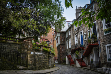 Fototapeta na wymiar Beautiful Corners and Houses of Edinburgh City - Scotland