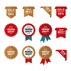 Vector sets of design prices for tag labels, banners, and ribbons labels.