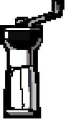 old mill coffee grinder manual game pixel art retro vector. bit old mill coffee grinder manual. old vintage illustration