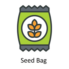 Seed Bag  vector  Fill  outline Icon Design illustration. Agriculture  Symbol on White background EPS 10 File