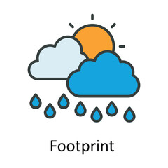 Rain vector  Fill  outline Icon Design illustration. Agriculture  Symbol on White background EPS 10 File