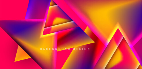 Abstract bakground with overlapping triangles and fluid gradients for covers, templates, flyers, placards, brochures, banners