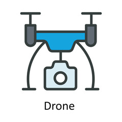 Drone  vector  Fill  outline Icon Design illustration. Agriculture  Symbol on White background EPS 10 File