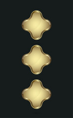 Set of three luxury buttons in vector illustration used in UX, UI concepts design