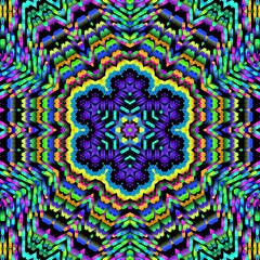 Fototapeta premium Illustration abstract kaleidoscope, lime green, forest green, emerald green, rgb. Good for symmetrical, floral, or paisley patterns with shades of green. Fit for painting, backdrop, wall art, canvas.