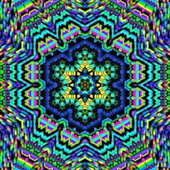 Illustration abstract kaleidoscope, lime green, forest green, emerald green, rgb. Good for symmetrical, floral, or paisley patterns with shades of green. Fit for painting, backdrop, wall art, canvas.