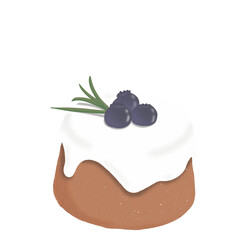 chocolate cake with berries