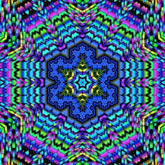 Illustration abstract kaleidoscope, lime green, forest green, emerald green, rgb. Good for symmetrical, floral, or paisley patterns with shades of green. Fit for painting, backdrop, wall art, canvas.