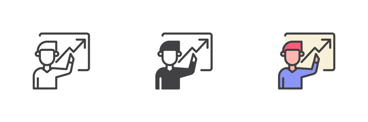 Business growth presentation different style icon set