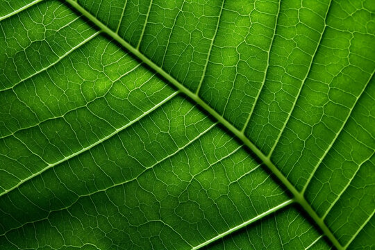 close up of green leaf texture abstract Generative AI