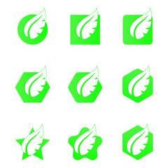 Vector leaf illustration /set of green eco icons