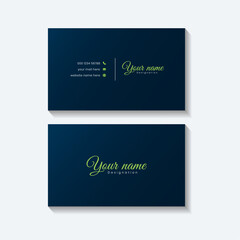 Professional elegant dark blue and green modern creative simple business card