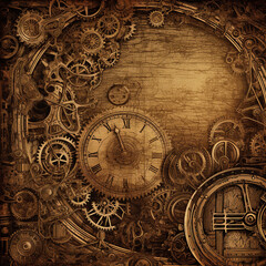 Fototapeta na wymiar antique clock face, generative, ai, clock background